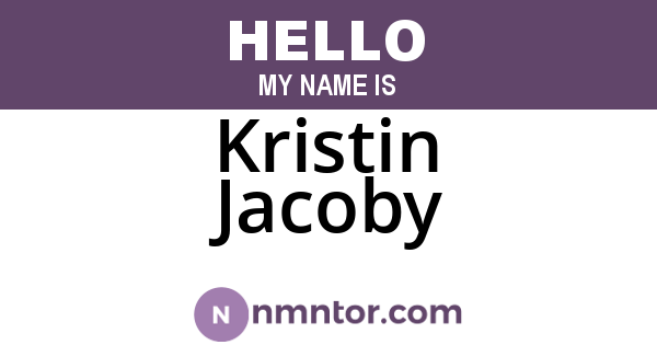 Kristin Jacoby