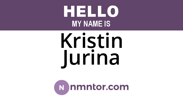 Kristin Jurina