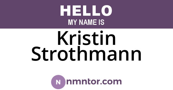 Kristin Strothmann