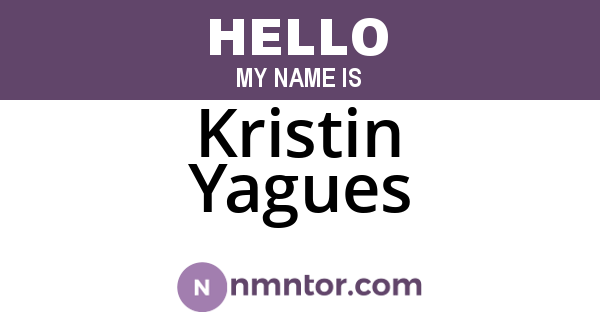 Kristin Yagues