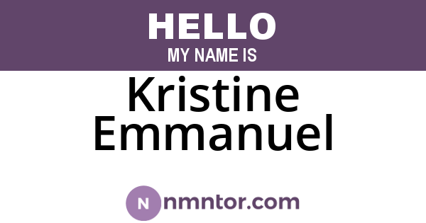 Kristine Emmanuel