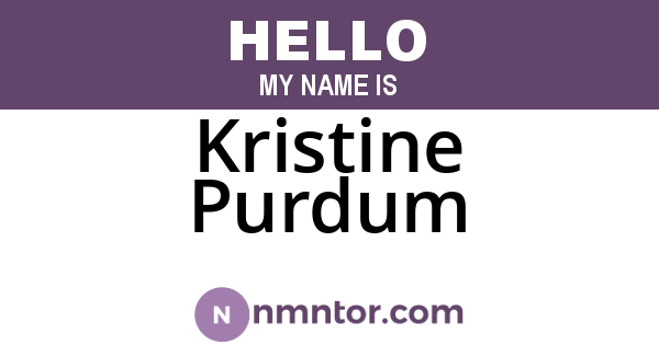 Kristine Purdum