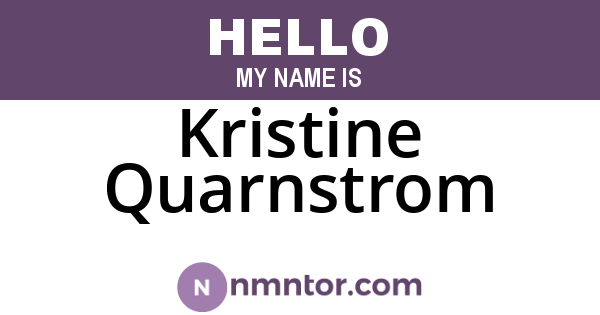 Kristine Quarnstrom