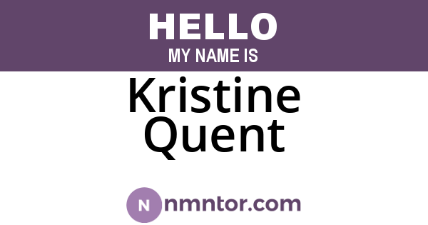 Kristine Quent