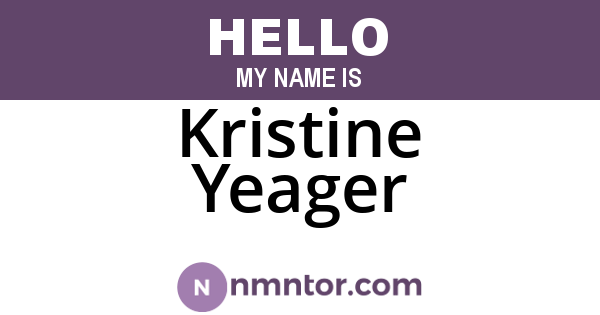 Kristine Yeager