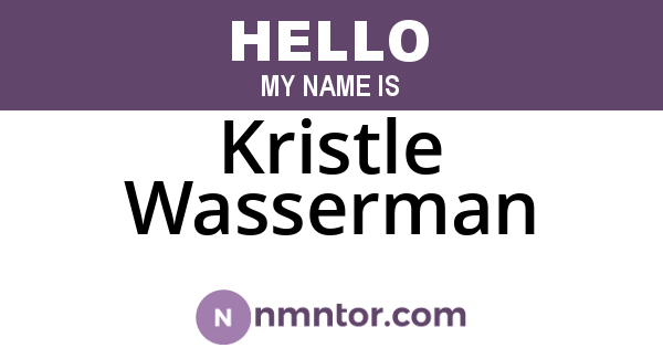 Kristle Wasserman