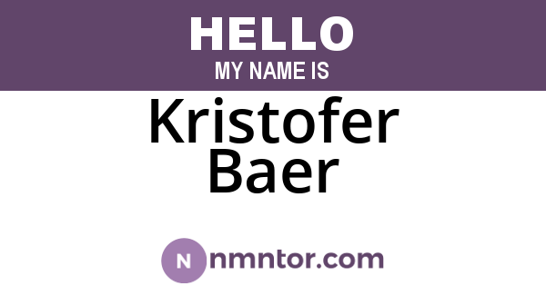 Kristofer Baer