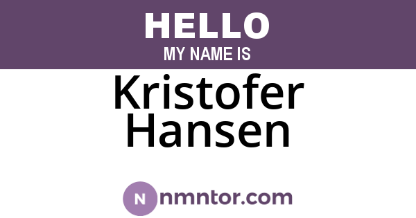 Kristofer Hansen