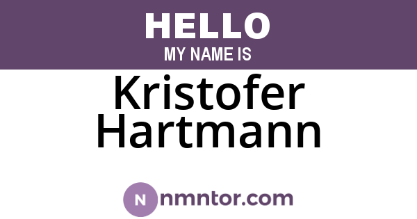Kristofer Hartmann