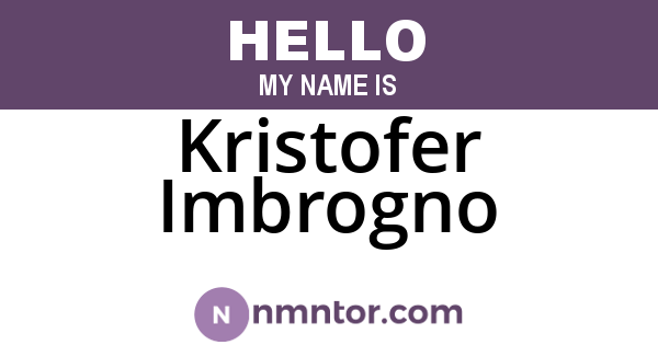 Kristofer Imbrogno