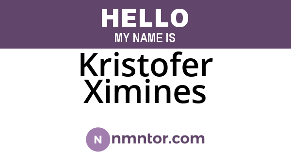 Kristofer Ximines