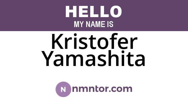 Kristofer Yamashita