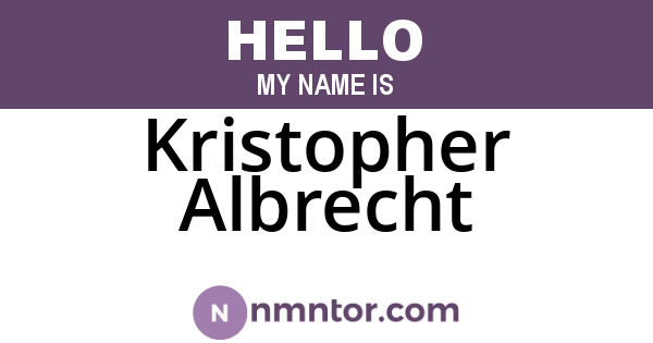 Kristopher Albrecht