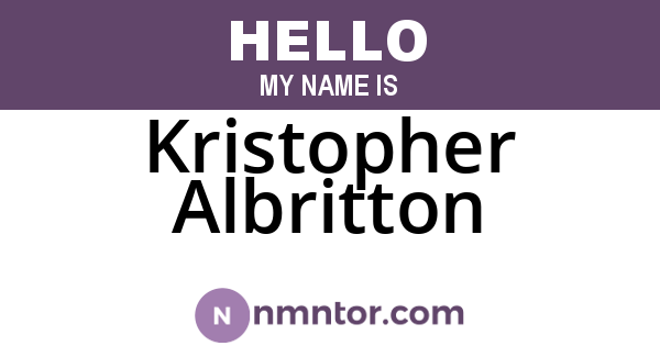 Kristopher Albritton