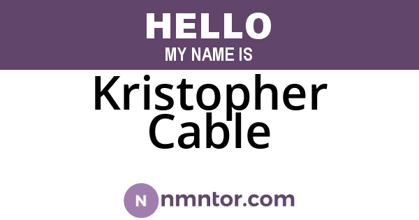 Kristopher Cable