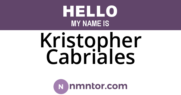 Kristopher Cabriales