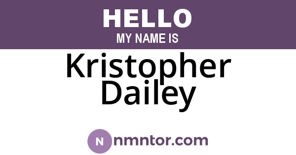 Kristopher Dailey