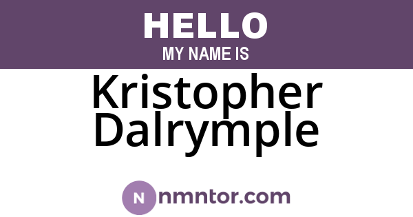 Kristopher Dalrymple