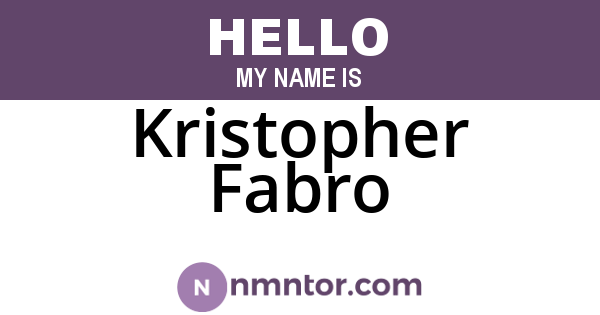 Kristopher Fabro