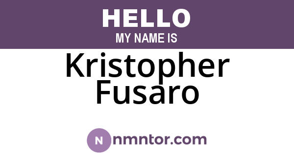 Kristopher Fusaro