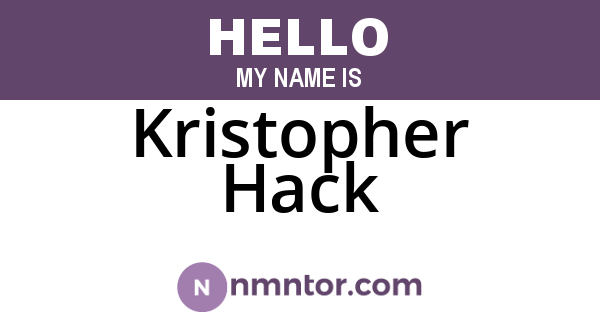 Kristopher Hack