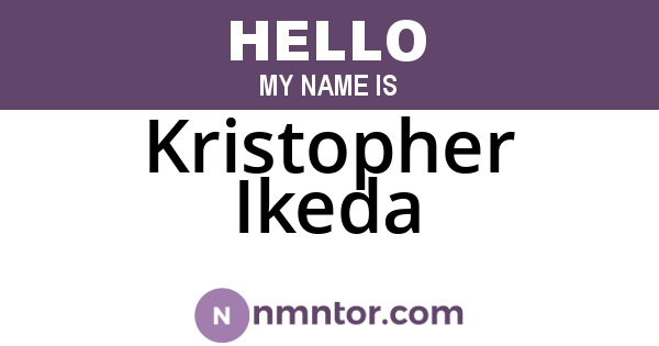Kristopher Ikeda