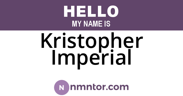 Kristopher Imperial