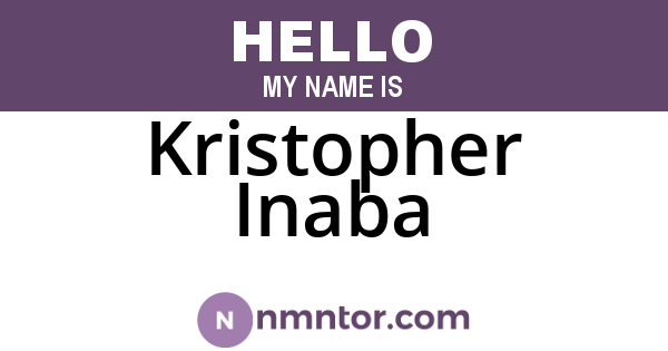 Kristopher Inaba