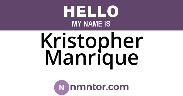 Kristopher Manrique