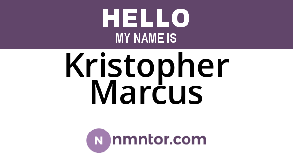 Kristopher Marcus
