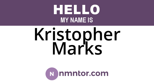 Kristopher Marks