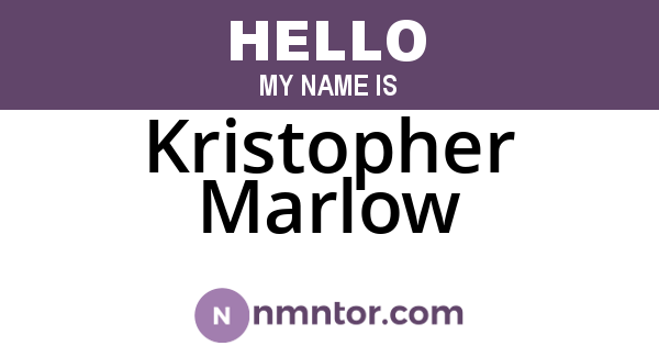 Kristopher Marlow