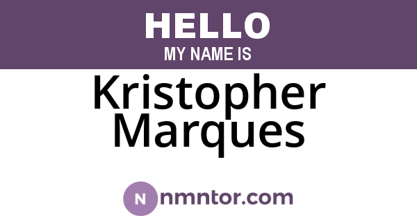 Kristopher Marques