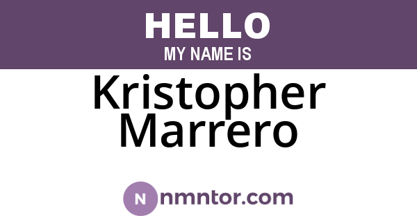 Kristopher Marrero