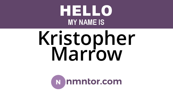 Kristopher Marrow