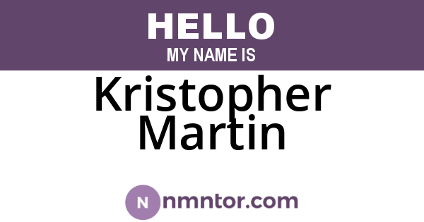 Kristopher Martin