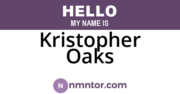 Kristopher Oaks