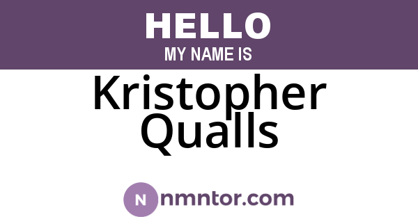 Kristopher Qualls