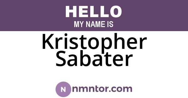 Kristopher Sabater