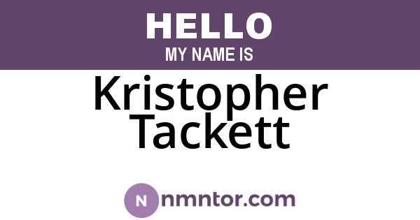 Kristopher Tackett