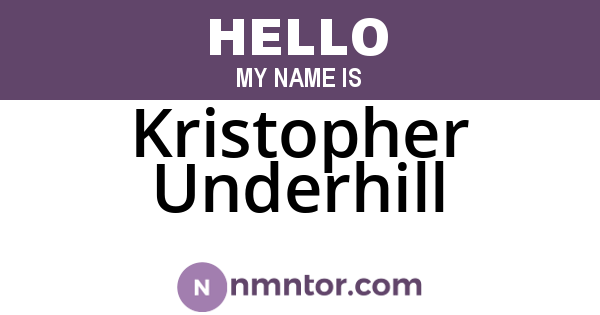 Kristopher Underhill