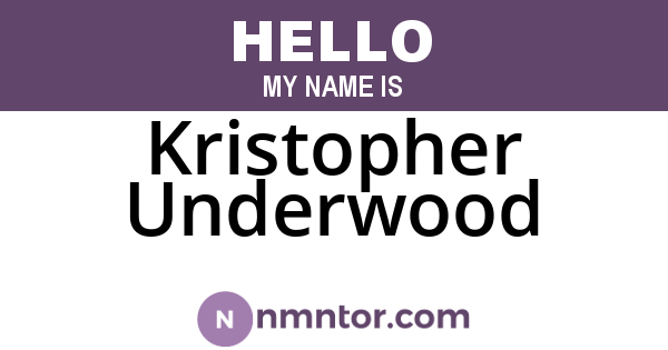 Kristopher Underwood
