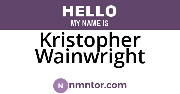 Kristopher Wainwright