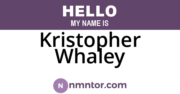 Kristopher Whaley