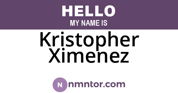 Kristopher Ximenez