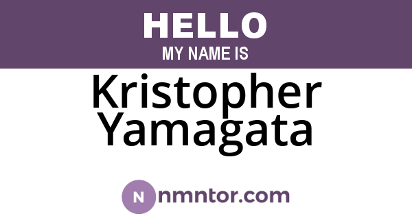 Kristopher Yamagata