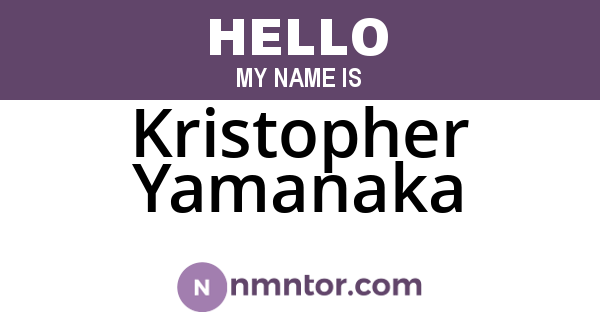 Kristopher Yamanaka