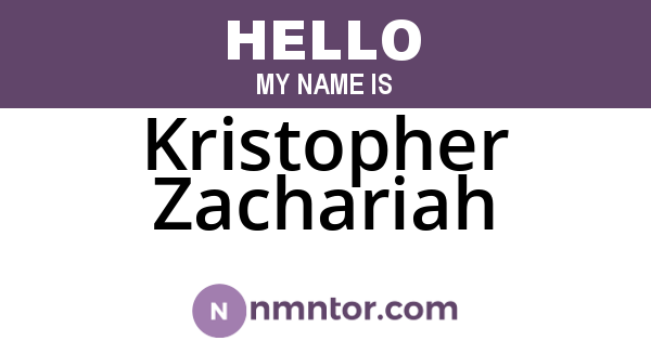 Kristopher Zachariah