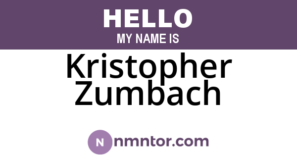 Kristopher Zumbach