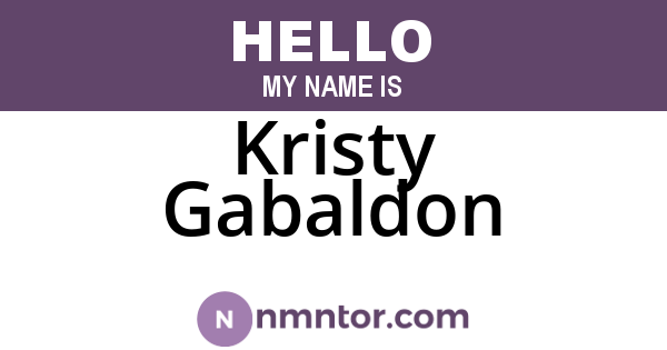 Kristy Gabaldon